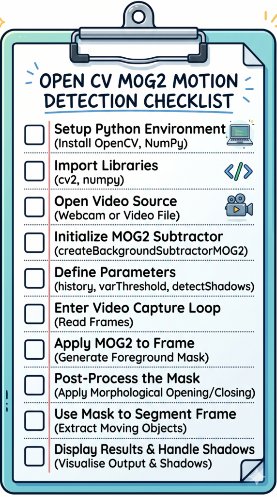 Advanced Motion Detection In Video With OpenCV: MOG2 Guide