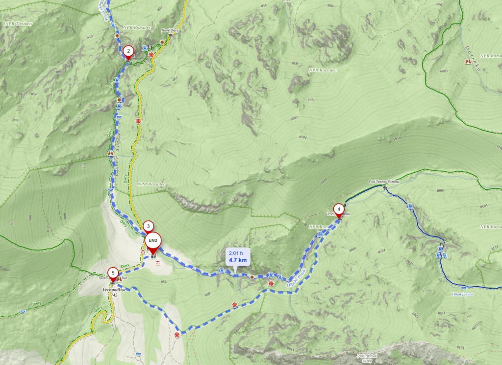 מסלול קניון דיירי מפורט