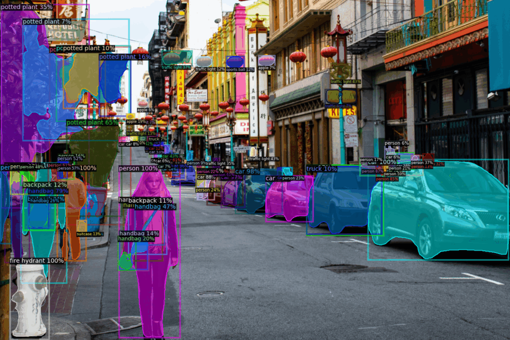 Detectron2 instance segmentation result